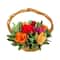 10&#x22; Multicolor Spring Floral Basket